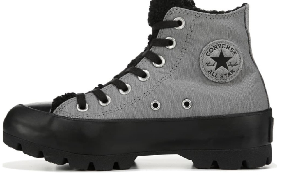 Converse, Sherpa lined, Lugged gray high top lined sneaker boots - Picture 2 of 8
